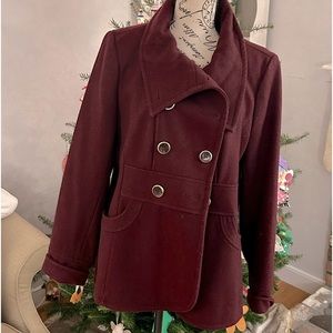 Women’s size 12 maroon wool pea coat